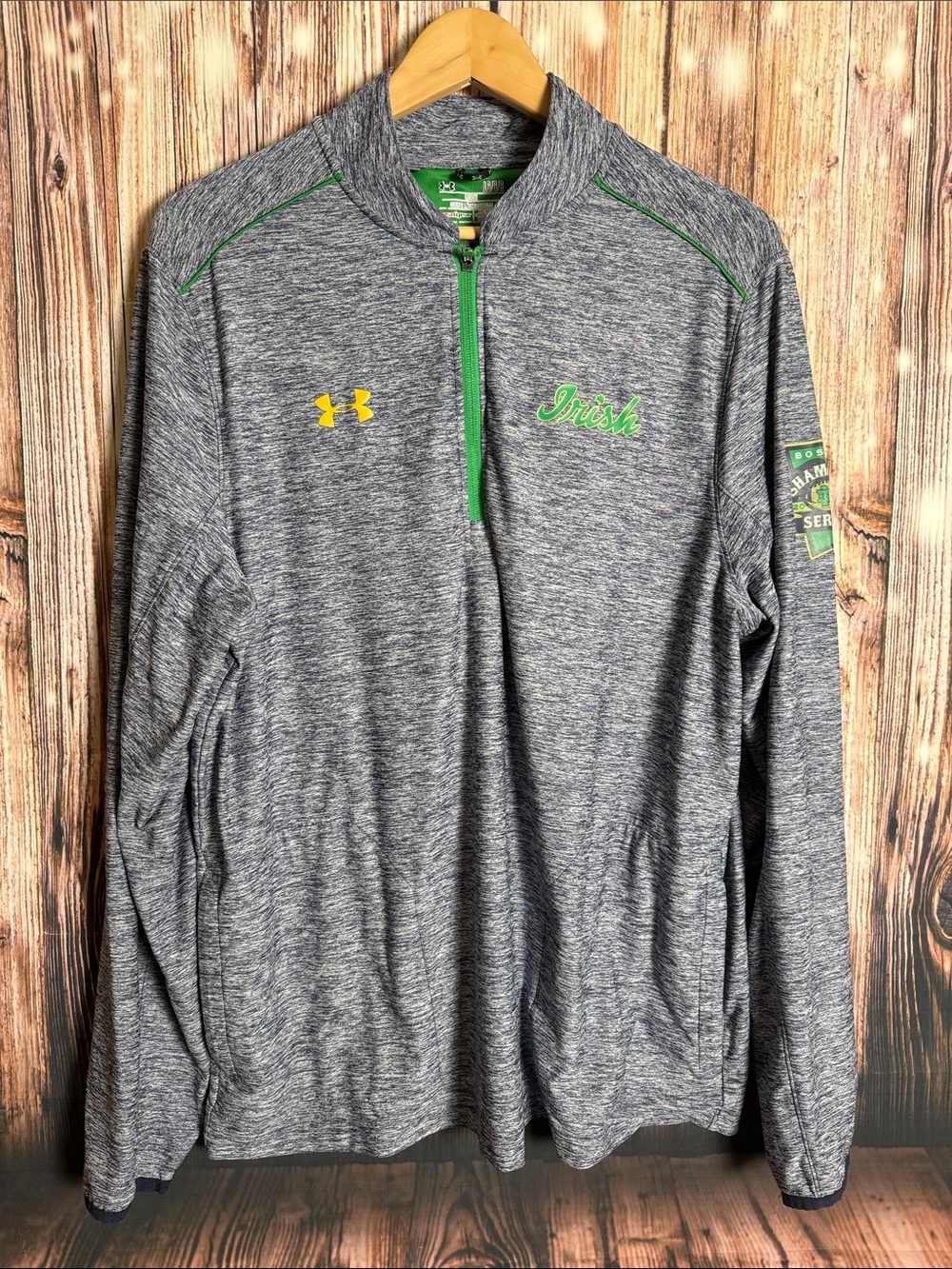 Under Armour Notre Dame Fighting Irish Quarter Zip Pullover Mens Sz Large